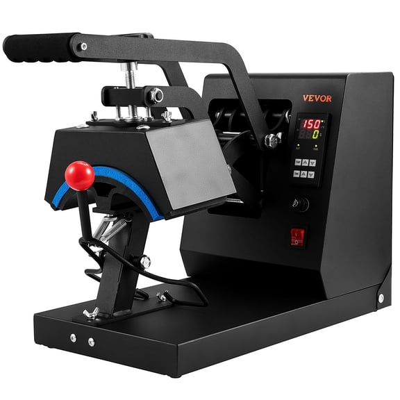 4-in-1 Cap Heat Press Machine with LCD Digital Control, 6x3" Clamshell Sublimation Transfer for Hats, Includes 4 Curved Heating Elements
