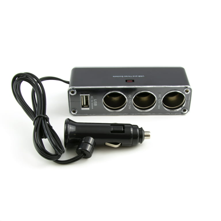 12V Double USB Ports Car Cigarette Lighter Socket Adapter