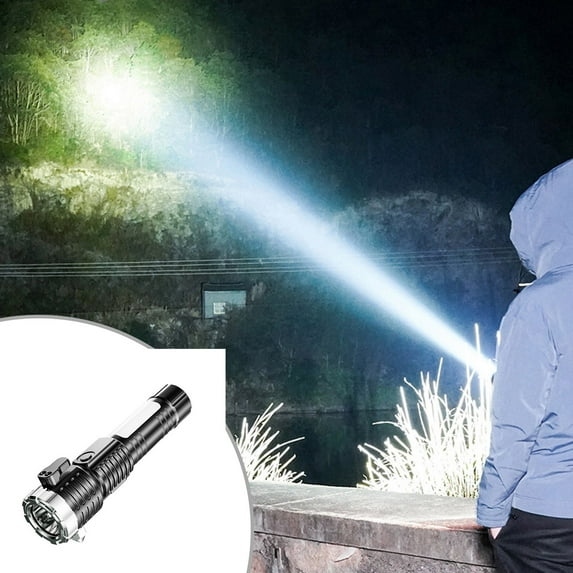 4-in-1 Car Emergency Flashlight, Window Breaker, Rope Cutter, USB Charging, IPX4 Waterproof, for Escape Fire & Outdoor Lighting