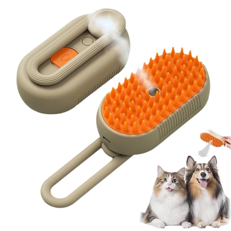 4 in 1 Cat Steam Brush for Shedding, Rechargeable Steam Cat Brush With ...