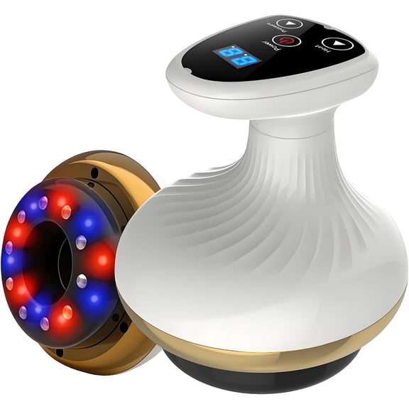 4-in-1 Cellulite Massager with Suction & LED Light Therapy 9 Levels Rechargeable Portable Tool for Legs, Arms, Belly