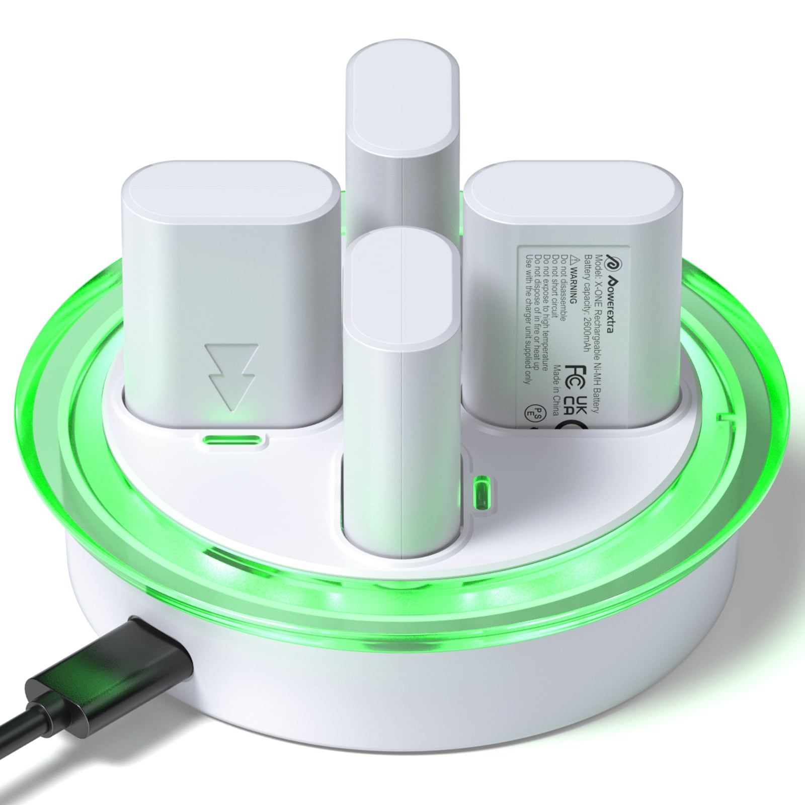 4 in 1 Charging Station Dock + 4Pack 2600mAh Rechargeable Batteries