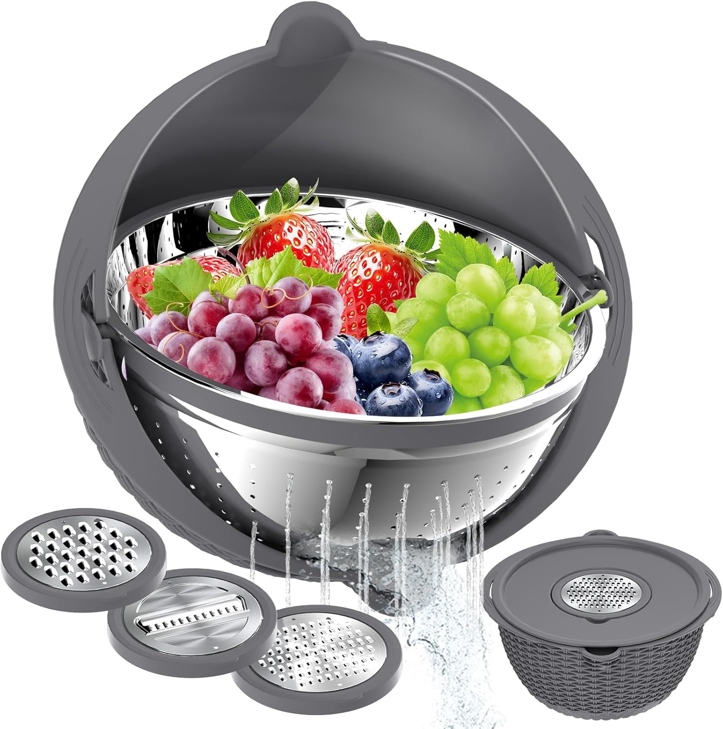 4-in-1 Colander with Bowl Set - Food Strainers and Colanders ...