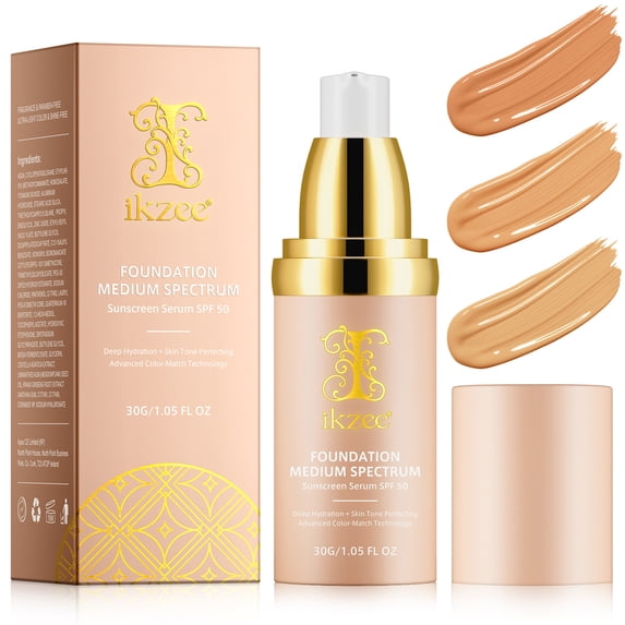 4-in-1 Color-Changing Foundation, Long-Lasting Liquid Foundation, Anti-Sweat, For Daily, Fit for All SkinTypes, 1.05 FL OZ