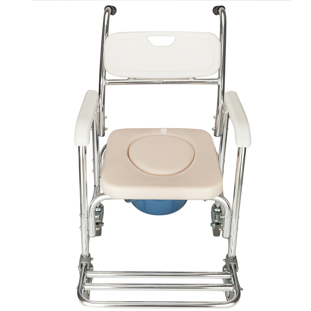 4 in 1 Commode Chair Elder People Disabled People Pregnant Women Bath Chair, White