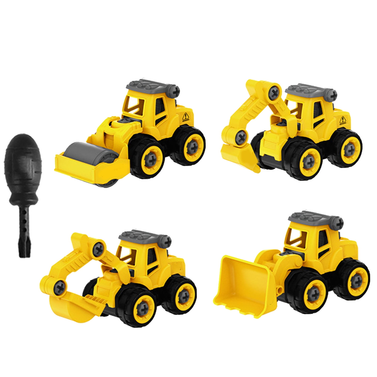 4 In 1 Construction Vehicles Truck Toys Set Take Apart Educational