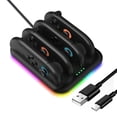 thumbnail image 1 of 4-in-1 Controller Charging Dock Compatible with Switch 2 JoyCons, Game Console Handles Charger Stand with LED Indication for Switch 2 (Black), 1 of 8