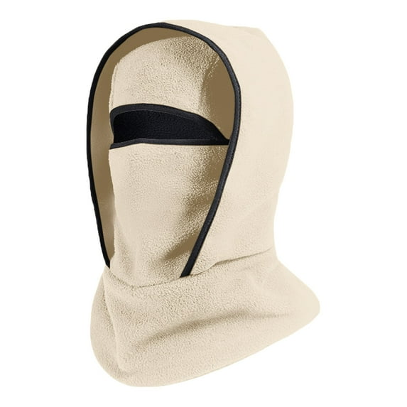 4-in-1 Convertible Balaclava, Fleece Lined Winter Hat Neck Gaiter Mask for Skiing Cycling Motorcycle, Wind Resistant Cold Weather Sports Gear for Men Women - Beige