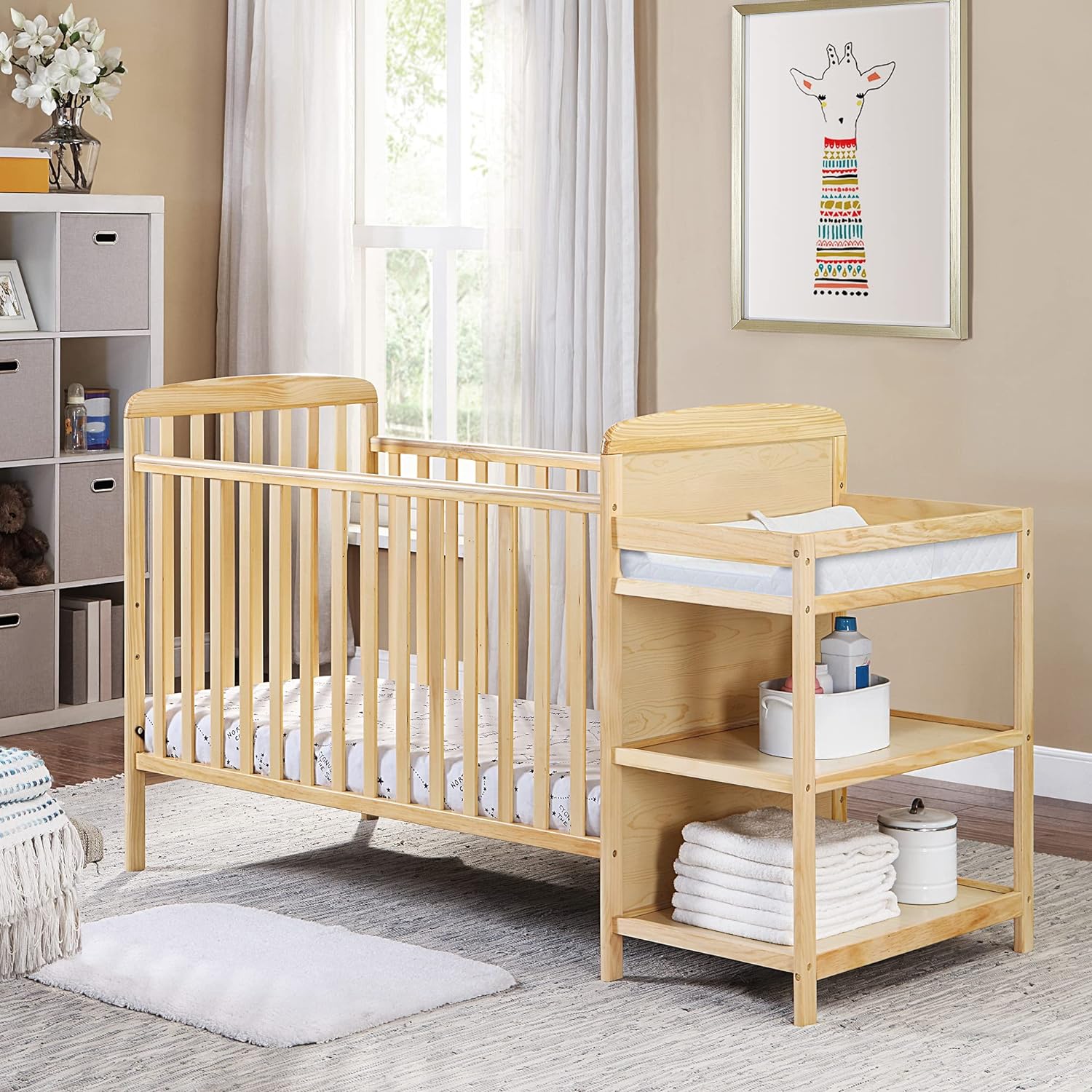 4in1 Convertible Crib and Changer Crib and Changing Table Combo