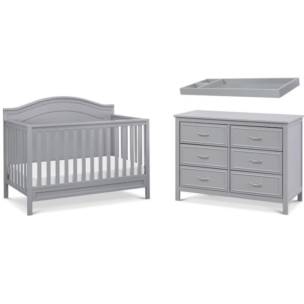 4 in 1 Convertible Crib and Dresser Set with Removable Changing Tray in Gray Walmart