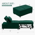 thumbnail image 1 of 4-in-1 Convertible Ottoman Sofa Bed - Multi-Function Sleeper Chair with Adjustable Backrest and Pillow for Small Spaces, Green, 1 of 8