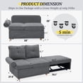 thumbnail image 1 of 4-in-1 Convertible Sleeper Sofa Bed with Adjustable Backrest, Linen Fabric Loveseat, Compact Design for Small Spaces, 1 of 8