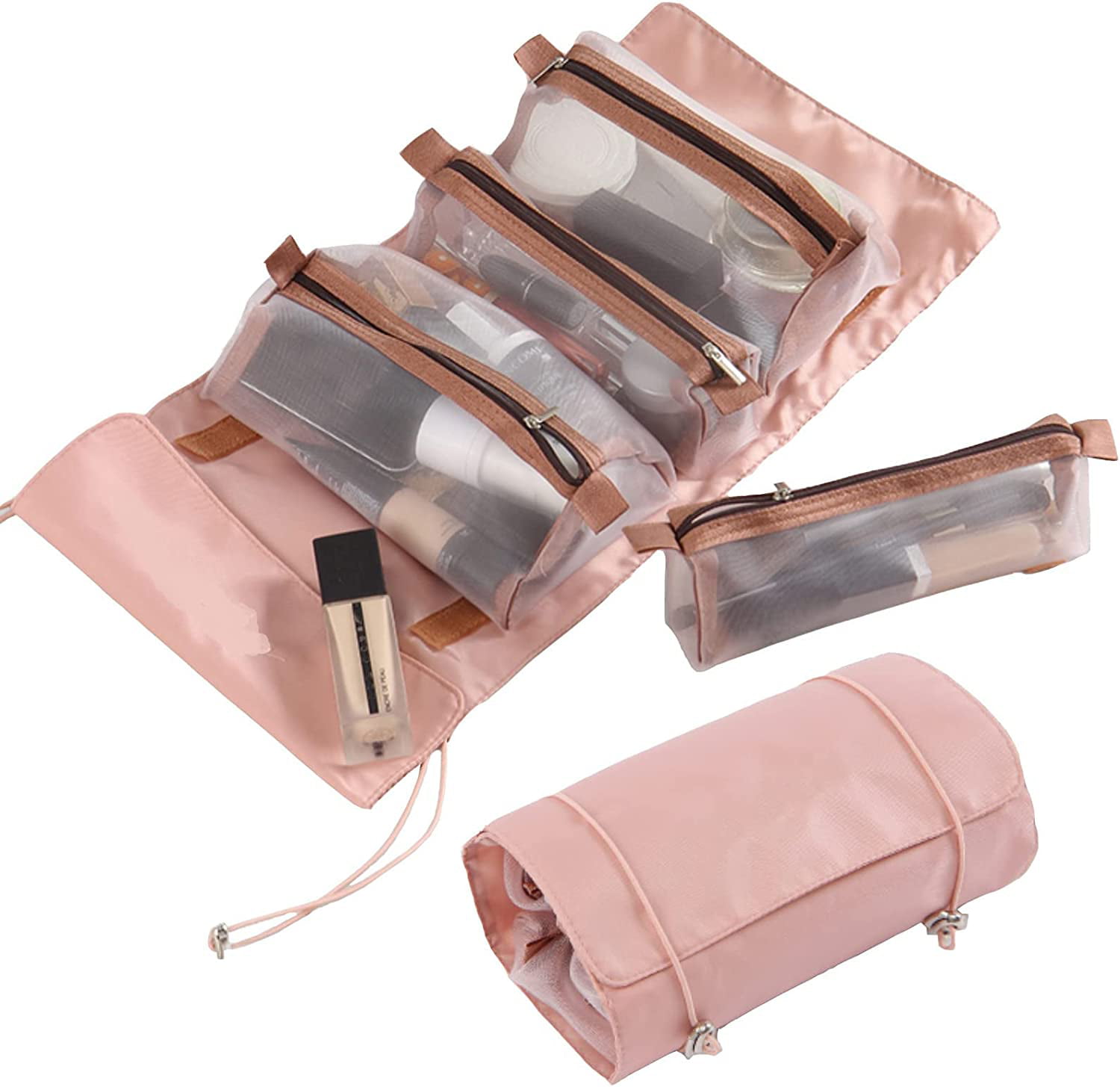 Checkered Makeup Bag, 2Pcs Travel Cosmetic Bags - Portable