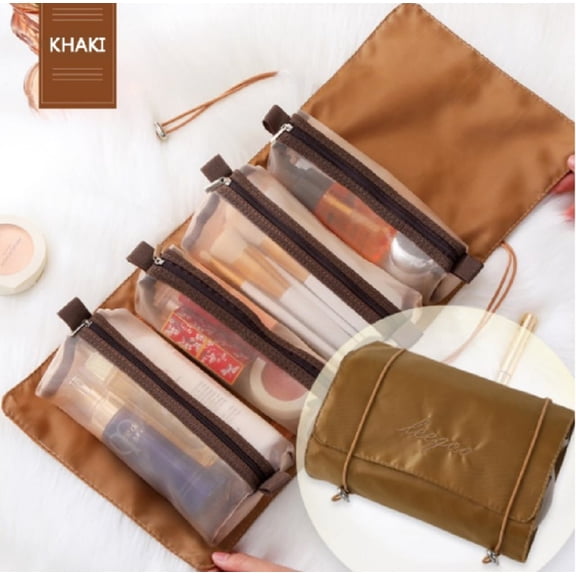 4-in-1 Cosmetic Pouch Set with Hanging String – Versatile, Foldable Makeup Organizer Bag for Travel & Storage TIKA