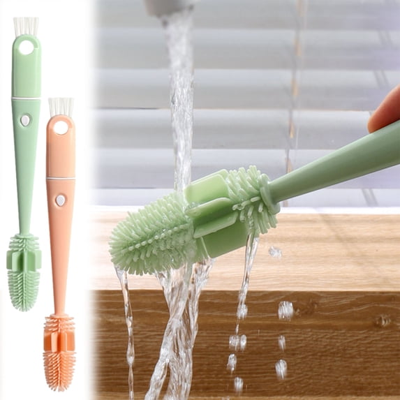 4-in-1 Cup Lid Brush for Bottle Gaps and Rim Grooves, Long Handle Sponge Scrubber for Insulated Flasks, Multifunctional Small Detail Tool for Household Containers, 1 Piece Handheld, By UKHCCC