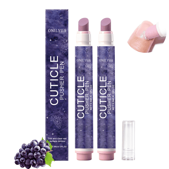 4-in-1 Cuticle Pusher Pen with Micro-Dosin Oil, Cuticle Remover & Cuticle Oil in a Pen, Ceramic Nail Pusher Oil Pen for Hangnails & Dry & Damaged Nails2Pack