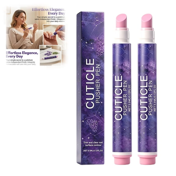 4-in-1 Cuticle Pusher Pen with Micro-Dosing Oil – Ceramic Tip for Cuticle Maintenance & Nail Smoothing, Hangnail Repair(2pc)