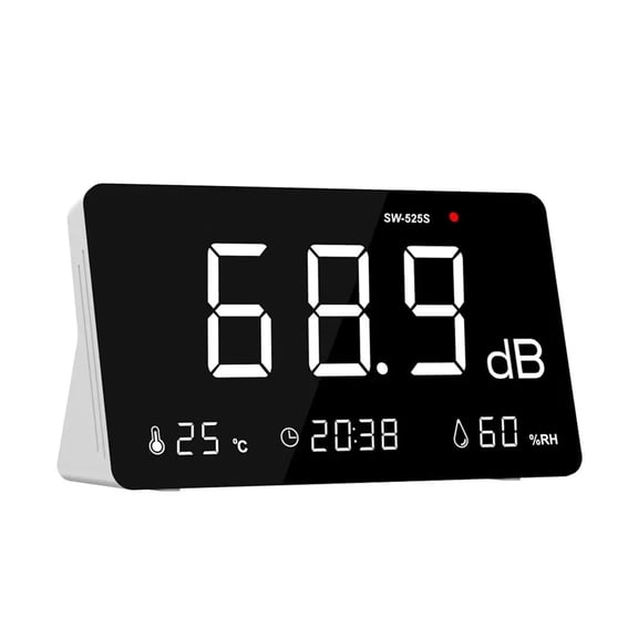 4 in 1 Decibel Meter Sound Level Meter 30dB to 130dB Noise Monitoring Tester with Temperature Humidity Meter / Time
