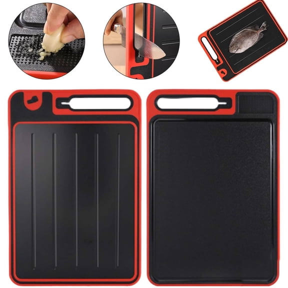 4-in-1 Defrosting Tray for Frozen Meat, Thawing Mat with Cutting Board, Garlic Grater Plate, Multi-Function Meat Defrosting Tray, Kitchen Thaw Pad, Meat Thawing Tray, Defrosting Mat For Frozen Meat,A