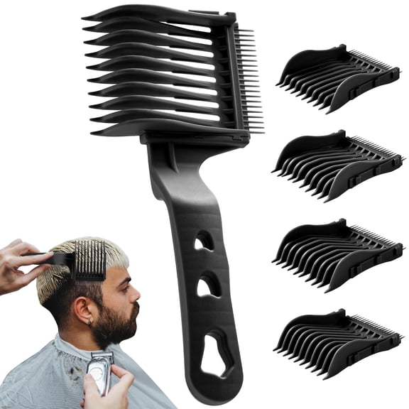 A 4-in-1 Detachable Blend Friend Fade Comb Set, Blend Friend, Barber Fade Comb, Uitable for Home, Salon Use, Compatible with all Hair Cutting Shears and Barber Tools (Black)