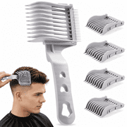 4-in-1 Detachable Fade Comb Set with Graduated Sizes - Barber Fade Combs for Fading, Blending & Layering, Fits All Hair Clippers & Styling Tools for Home and Salon, Grey