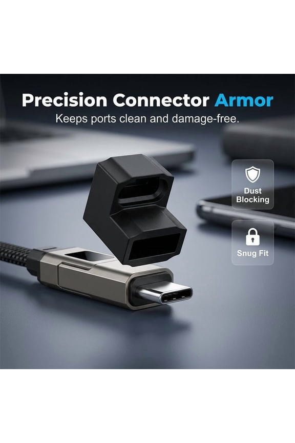 4-in-1 Digital Display Charging Cable Keychain Portable Phone Charger Cord With Multi Connectors 1 Pack