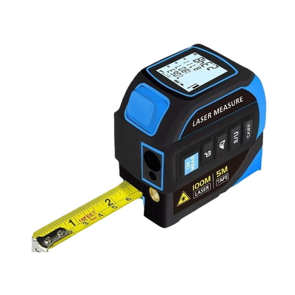 4-in-1 Digital Laser Tape Measure with Electronic Level for Linear Collinear Area and Volume Measurements