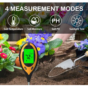 4-in-1 Digital Soil Moisture Meter   Professional Ph Level Tester, Temperature, and Sunlight Sensor with Backlit LCD Display for Indoor/Outdoor Gardens, Lawns, and Potted Plants