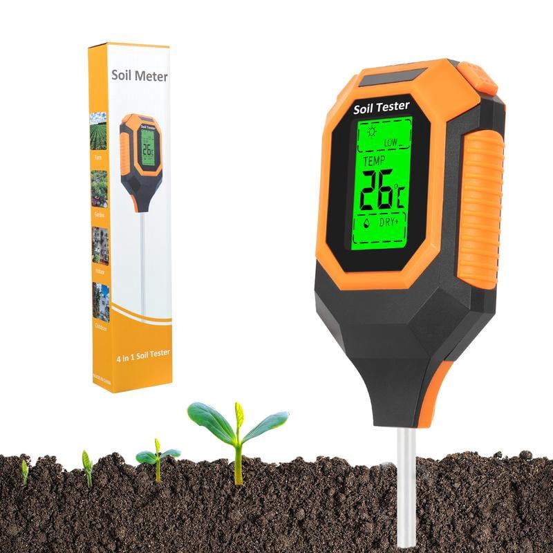4-in-1 Digital Soil PH Tester – Plant Soil Moisture Meter with PH Value ...