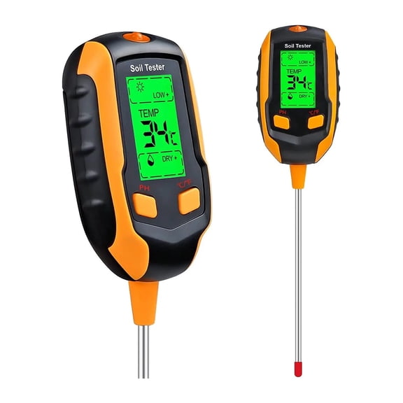 4 in 1 Digital Soil Tester LCD Backlight PH Moisture Temperature Sunlight Intensity Top Gardening Tool