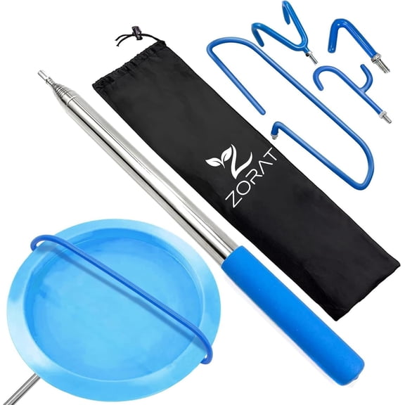 4-in-1 Disc Golf Retriever Pole, 16ft Telescopic Retriever Pole with 4 Hooks, Durable Rubber Handle & Carry Bag Disc Golf Retriever Disc Retriever to Retrieve Discs from Water, Trees & Bushes