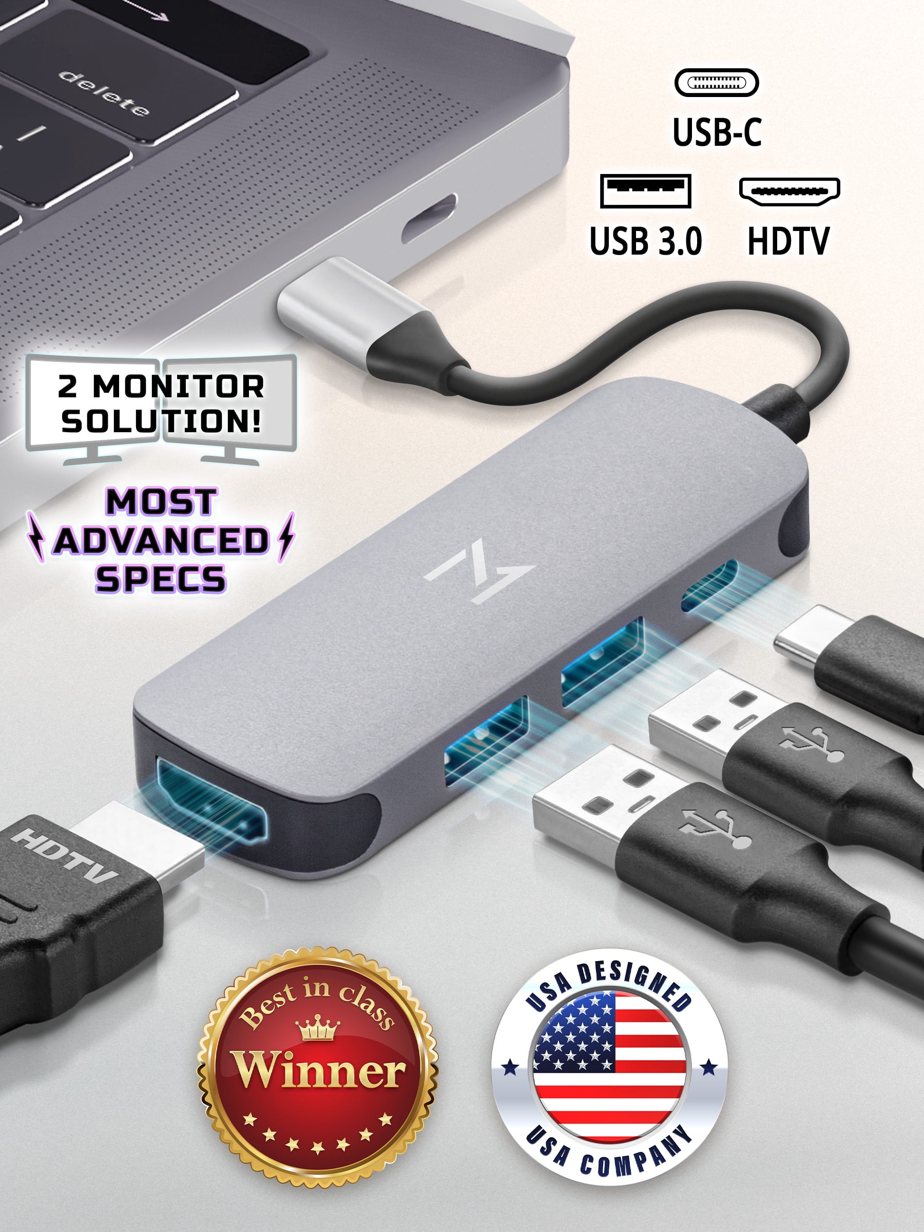 BENFEI USB C HUB 4in1, USB Type-C to HDMI VGA Adapter Review 
