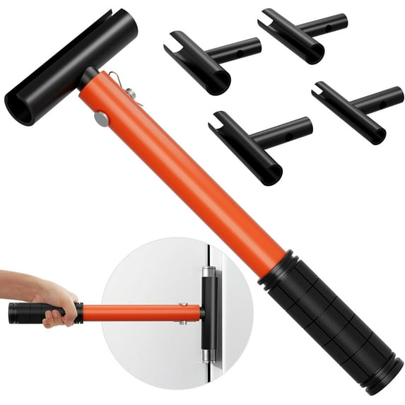 4-in-1 Door Hinge Adjustment Tool, Heavy Duty Steel Door Gap Adjustment Tool with Round Handle Rubber Grip, Hinges Gap Adjusting Wrench for Residential and Commercial Use (Thickened)