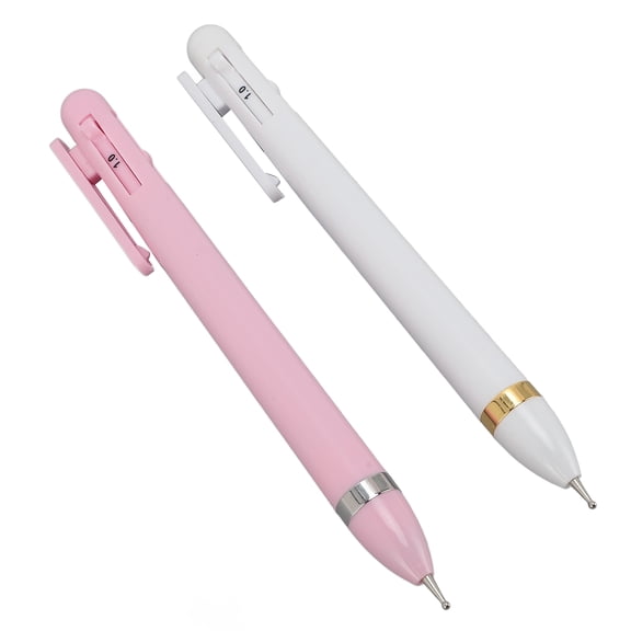 4-in-1 Dual Ended Nail Dotting Pen Set Precision Ballpoint Tips Rhinestone Wax Picker Manicure Tool Kit 2 Pcs