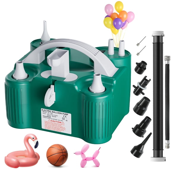 4-in-1 Electric Balloon Pump Air Inflator & Deflator, Triple Ports for 260Q Latex & Foil Party Balloons, Electric Air Pump for Inflatable Pool Floats, Sports Balls & Balloon Arch Kits