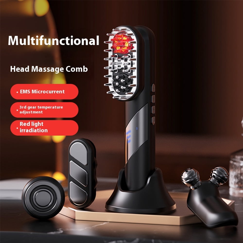 4 in 1 Electric Massage Comb Head Scalp Massager Brush for Hair Growth Anti Loss Scalp Essence Oil Applicator