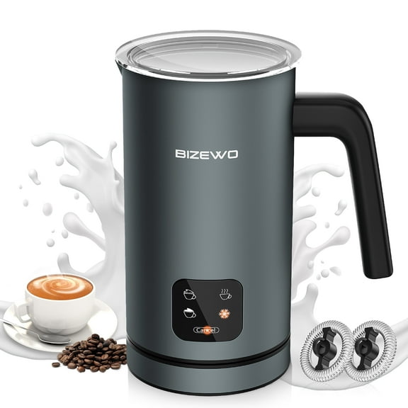 4 in 1 Electric Milk Frother and Steamer, Touch Screen, for Coffee, Latte,Hot Chocolate,10.1oz