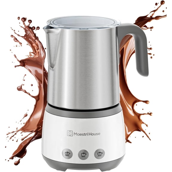 4-in-1 Electric Milk Steamer and Frother, 16.9OZ 600W Smart Touch Control Hot and Cold Foam Maker, Memory Function for Latte, Cappuccinos, Warm Milk, Hot Chocolate Milk