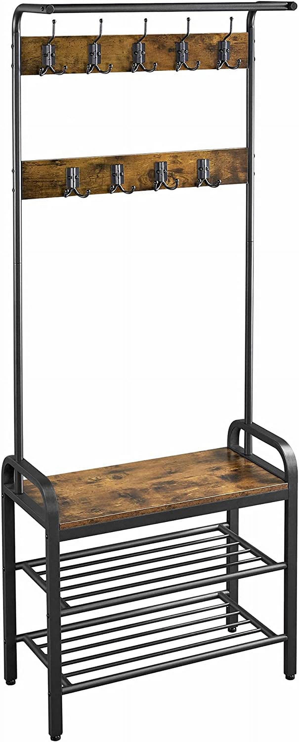 4in1 Entryway Hall Tree, Coat Rack Shoe Bench, Coat Stand Hall Tree