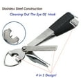 thumbnail image 1 of 4-in-1 Fishing Knot Tying Tool with Line Cutter | Stainless Steel Nippers & Hook Sharpener | Compact Pocket Size for Fly Fishing & Tackle | Includes Nail Knot Tool & Eye Cleaner, 1 of 3