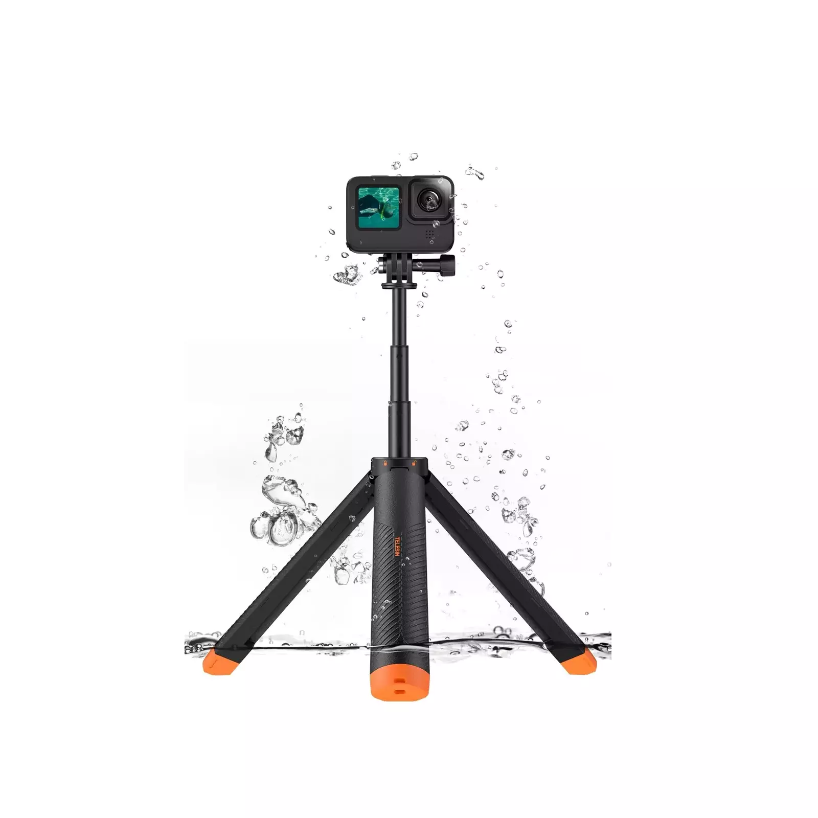 4-in-1 Floating Hand Grip Tripod Selfie Stick for GoPro Hero 13/12  Waterproof Extendable Stick with Anti-Slip Grip & Buoyancy Design