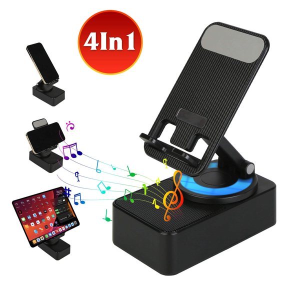 4-in-1 Foldable Wireless Speaker Stand with Power Bank RGB Light