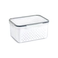 thumbnail image 1 of 4-in-1 Food Storage Containers for Fridge with Removable Strainer Basket Clear Plastic Produce Keeper for Fruits Vegetables Berries Lettuce Freshness Saver Kitchen Organizer,F, 1 of 5