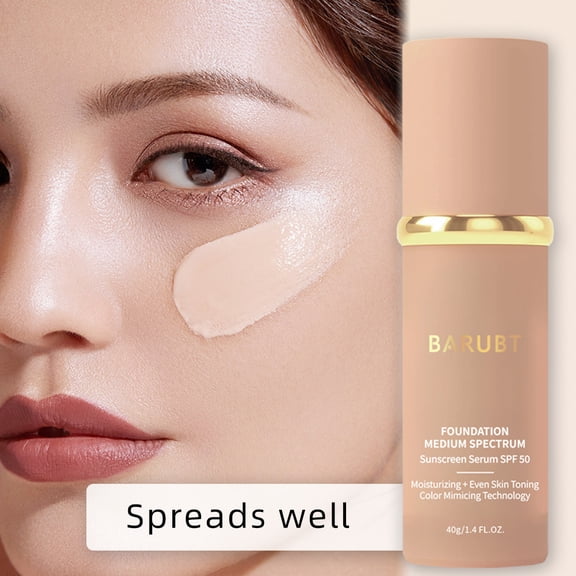 4 in 1 Foundation Liquid, Hydrating Medium Full Coverage Concealer with SPF 50+ Longwearing and Waterproof Foundation