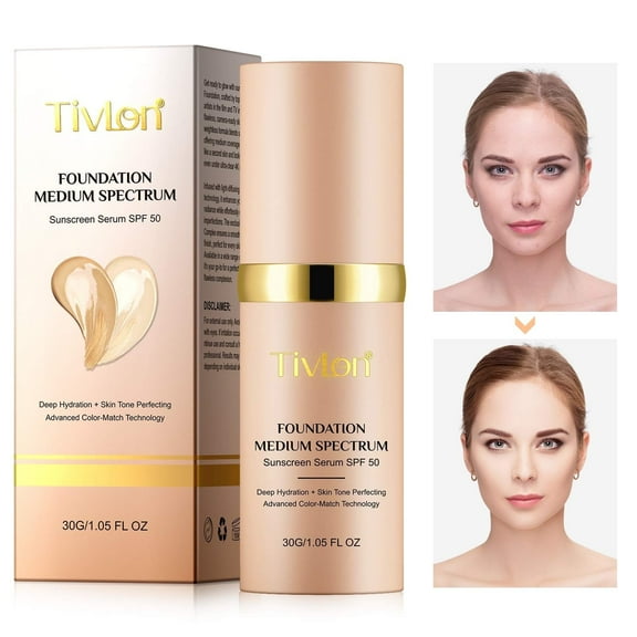 4 in 1 Foundation Liquid,Longwearing & Waterproof,Create Natural Makeup,1.05 FL OZ