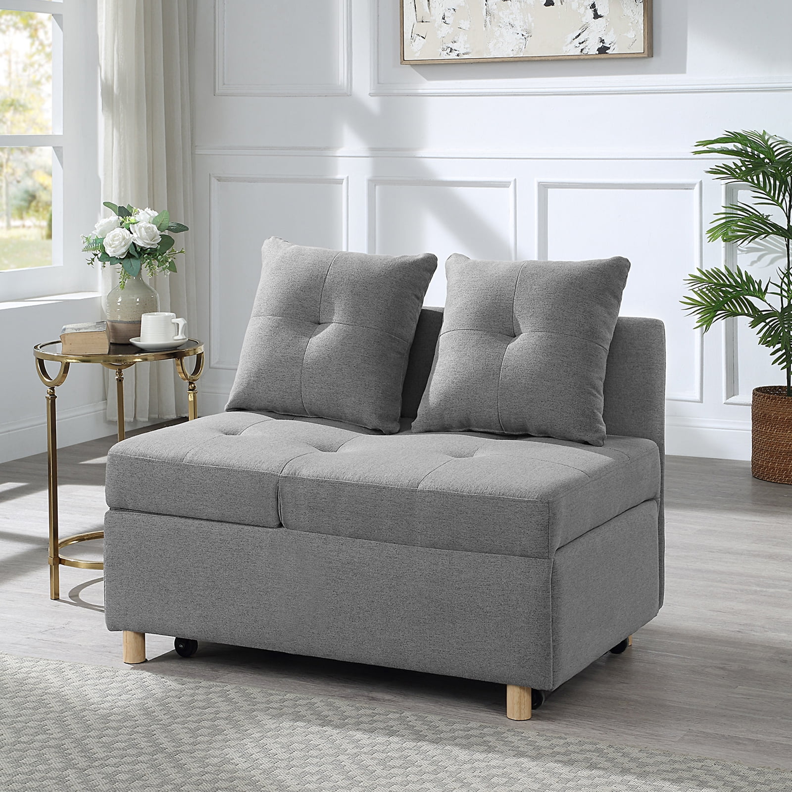4-in-1 Function Folding Ottoman Ottoman Chair Sofa Bed Lazy Guest Beds ...