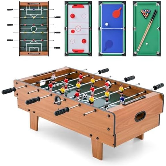 4-in-1 Game Table, 32" Multi Game Table w/Pool Billiards, Hockey, Foosball and Table Tennis, Combo Game Tables for Home, Game Room, Play Room, Bar, Party, Arcade$$Sport & Recreation Other