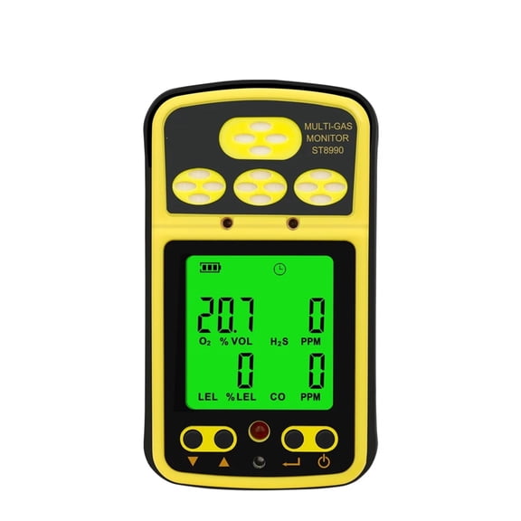 4 in 1 Gas Detector CO H2S Oxygen Combustible Gas Analyzer with Backlight Alarm Function Rechargeable Gas Monitor