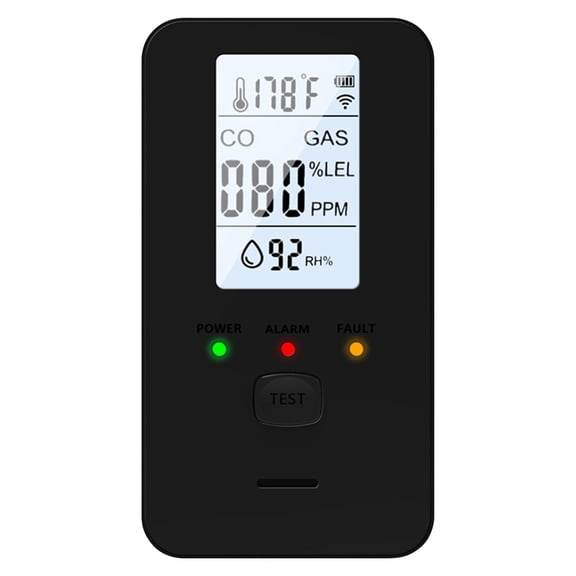 4-in-1 Gas Detector Portable Propane Natural Leak Alarm with HD Screen for Home Apartment Hotel Camping RV Safety Monitor