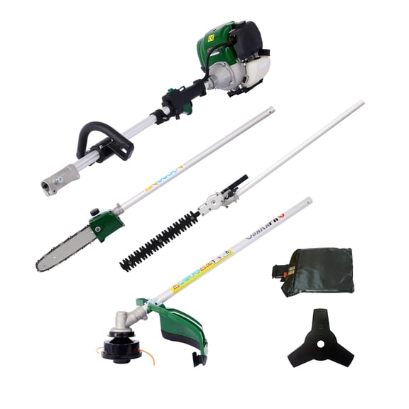 4 in 1 Gas Trimmer Combo, 38CC 4-Stroke Multi Tool with Pole Saw, Hedge Trimmer & Brush Cutter